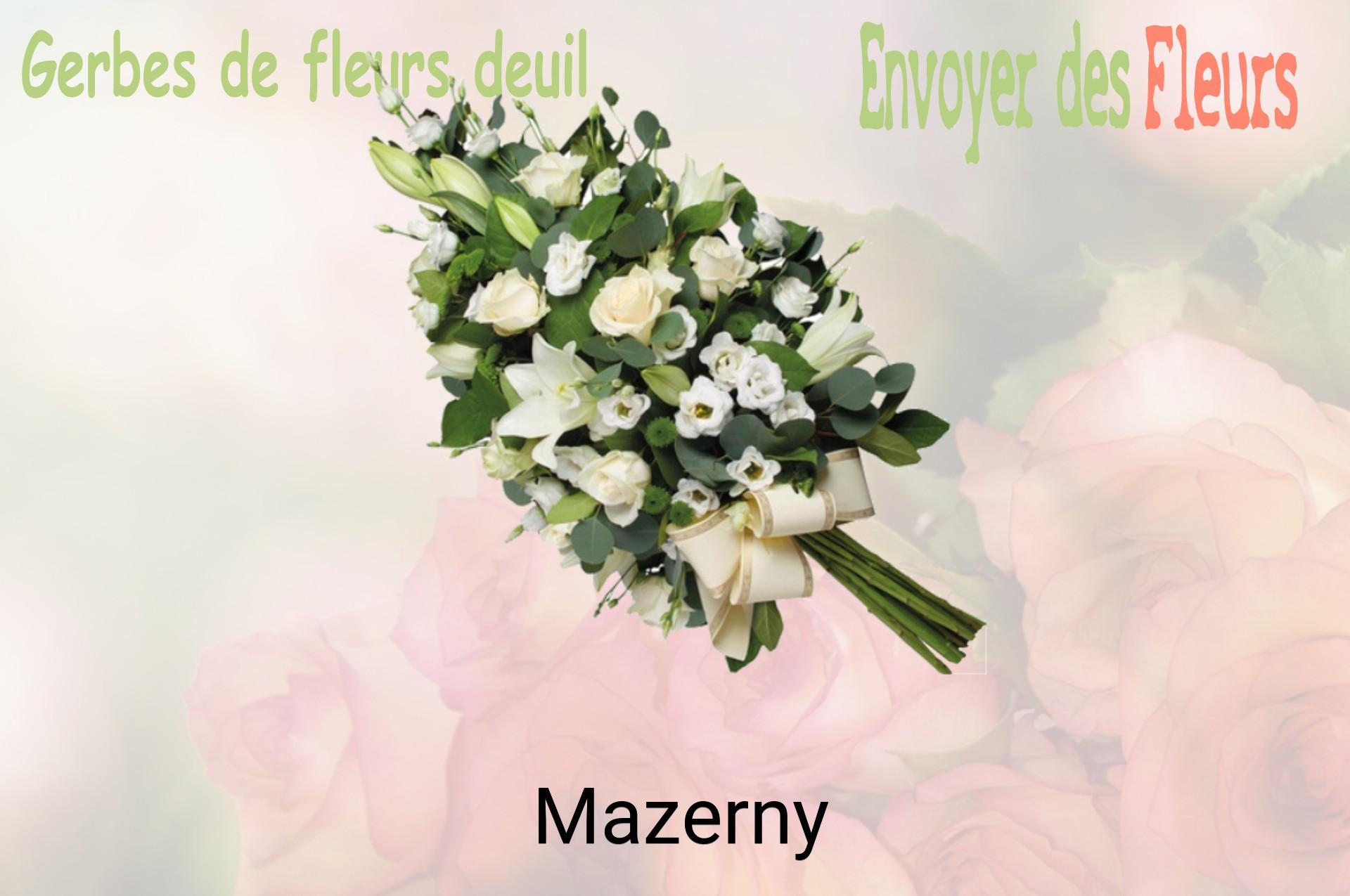 Gerbe de fleurs de deuil livrée à Mazerny